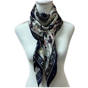 100% silk scarf. 41 1/2” square. Beautiful floral pattern
